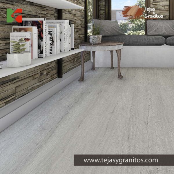 Porcelanato Madera Rodano Gris Claro Tejas