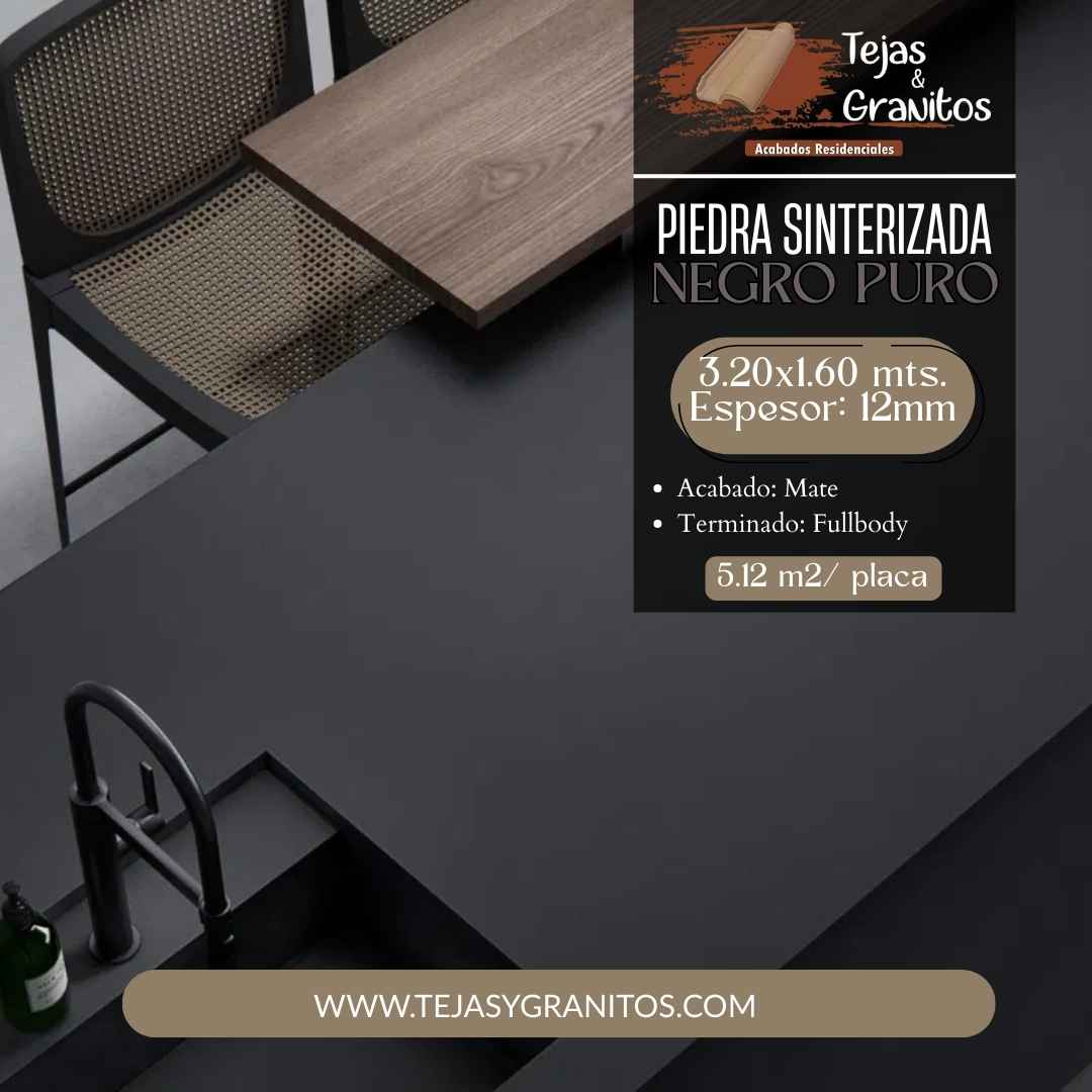 Piedra Sinterizada Negro Puro Galería