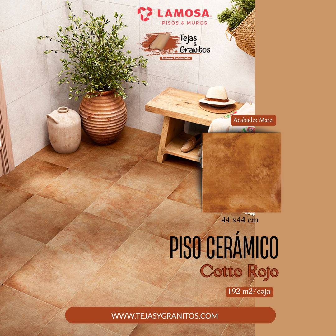 piso ceramico cotto rojo galeria