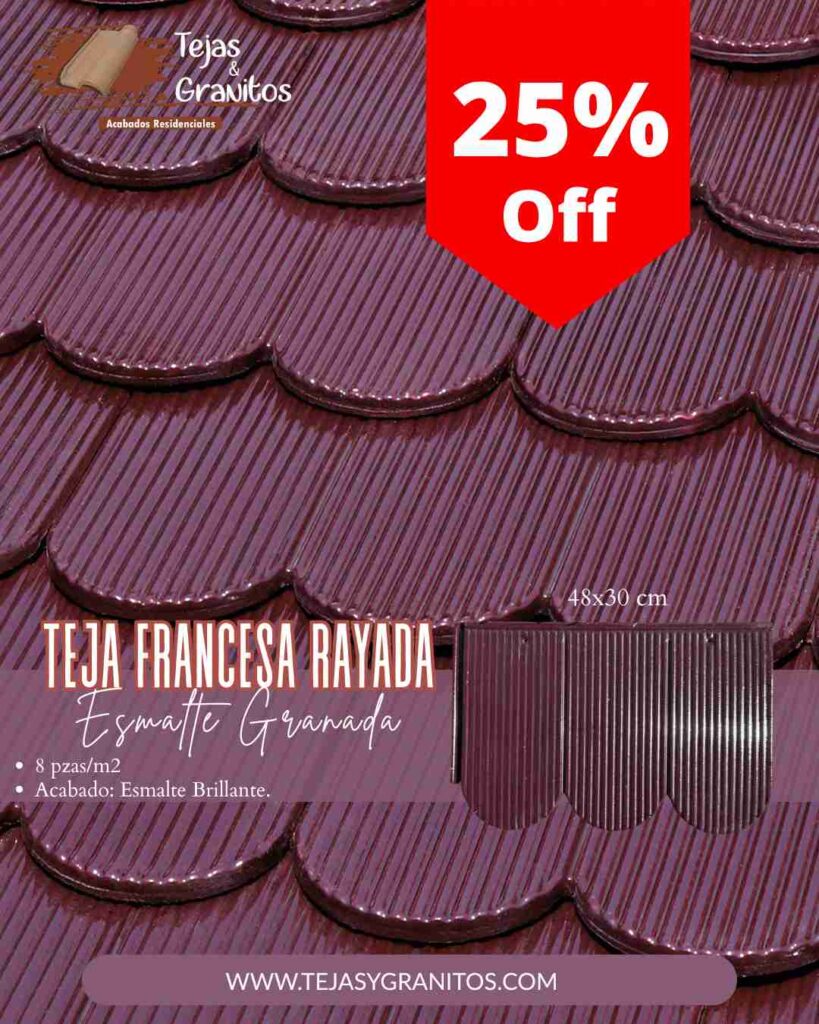 Teja Francesa Rayada Esmalte Granada Promociones