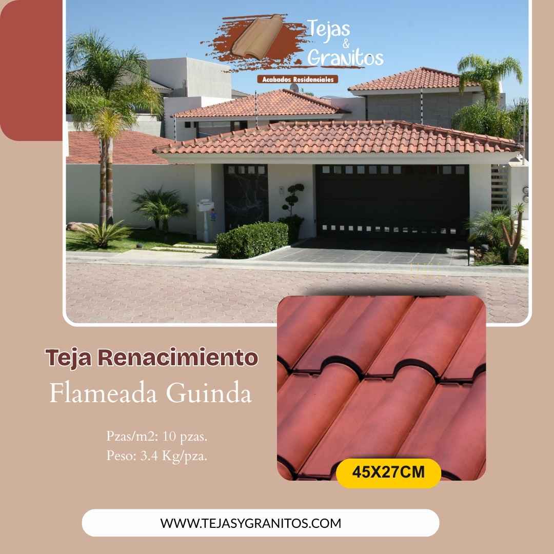 Teja Renacimiento Flameada Guinda Galería